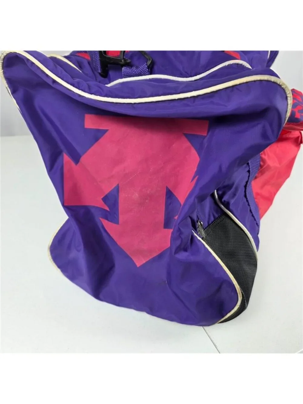Vintage Descente Duffel Bag 80s 90s Purple Red Large Gym Travel Ski Retro Logo